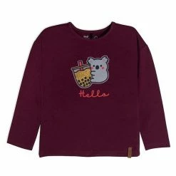 Deux Par Deux Long Sleeve Top With Koala Print