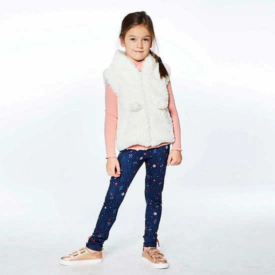 Deux Par Deux Pompom Legging With Printed Flowers - Image 3