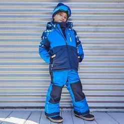 Deux Par Deux Two Piece Snowsuit Royal Blue With Printed Penguins -Deux par Deux Shop unnamed file 547