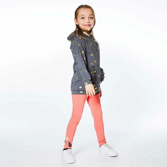 Deux Par Deux Hooded Long Sleeve Fleece Top Printed Rainbows - Image 2