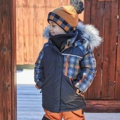 Deux Par Deux Checked Print Two Piece Snowsuit Black And Brown -Deux par Deux Shop unnamed file 619