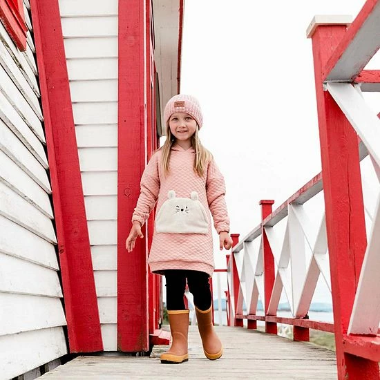 Deux Par Deux Quilted Long Sleeve Dress With Hood - Image 2