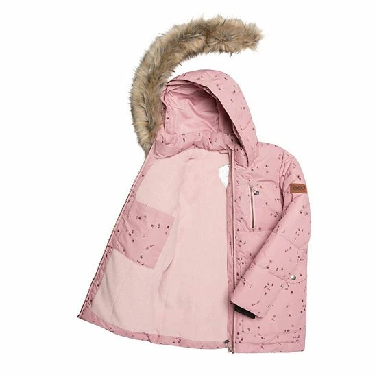 Deux Par Deux Puffy Jacket Pink With Small Flowers Print - Image 5