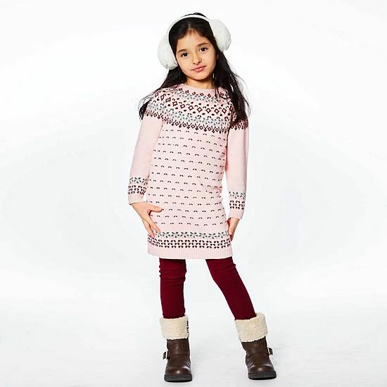 Deux Par Deux Knitted Long Sleeve Dress Silver Pink And Burgundy - Image 4