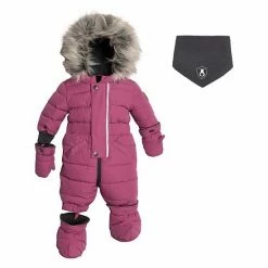 Deux Par Deux One Piece Baby Snowsuit Red Violet