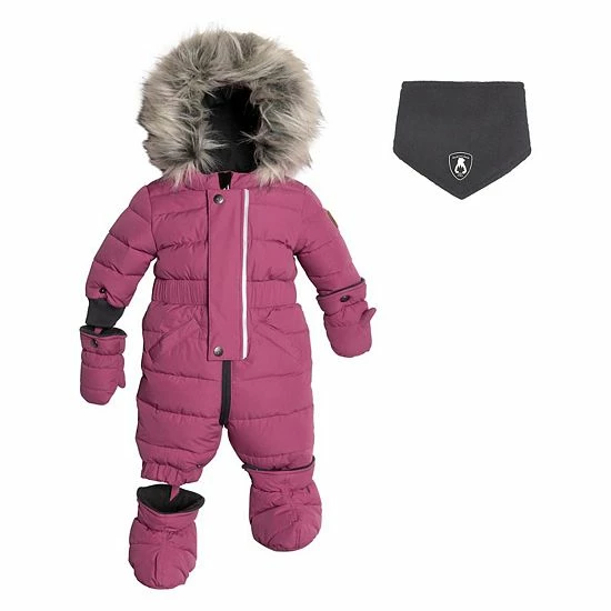 Deux Par Deux One Piece Baby Snowsuit Red Violet
