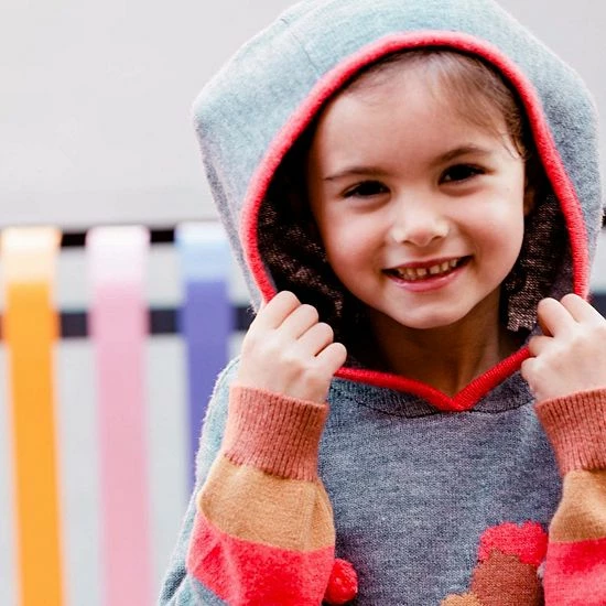 Deux Par Deux Hooded Knitted Long Sleeve Dress With Poodle - Image 3