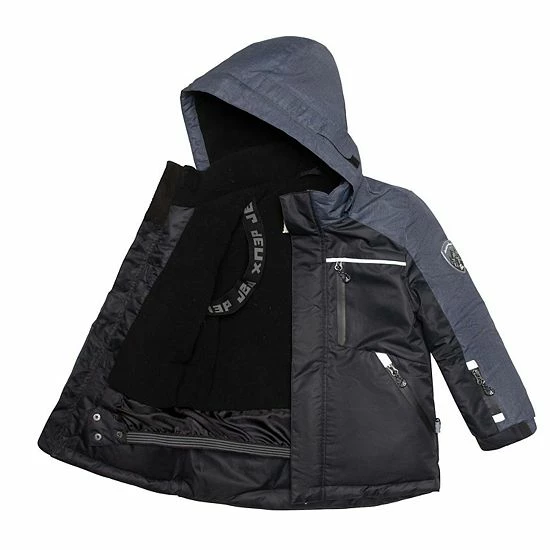 Deux Par Deux Printed Dinosaurs Two Piece Snowsuit Black - Image 3