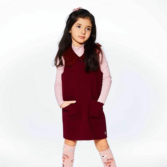 Deux Par Deux Long Sleeve Mock Neck Rib Top Mauve-Pink - Image 2