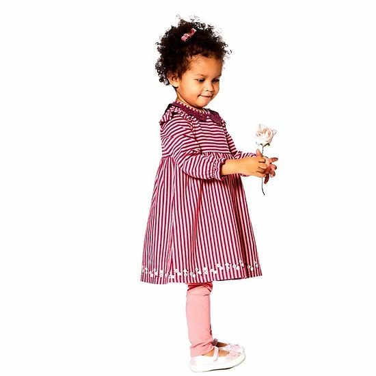 Deux Par Deux Long Sleeve Dress With Frill Striped - Image 3