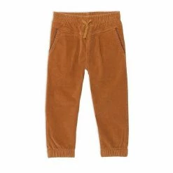 Deux Par Deux Corduroy Pant With Elastic Cuff Ocher
