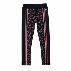 Deux Par Deux Athletic Legging Light Pink With Printed Flowers