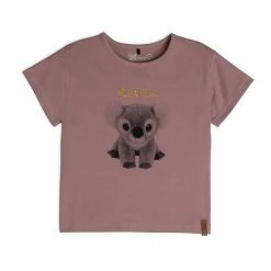 Deux Par Deux Short Sleeve T-Shirt Dusty Mauve Print