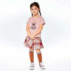 Deux Par Deux Short Sleeve T-Shirt Dusty Mauve Print -Deux par Deux Shop unnamed file 893