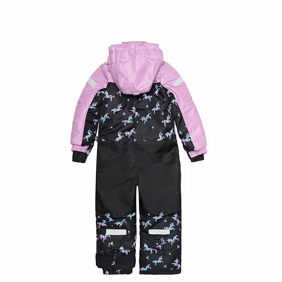 Deux Par Deux One Piece Snowsuit Printed Unicorns Black And Lilac - Image 5