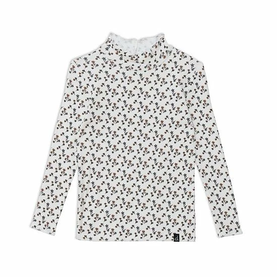 Deux Par Deux Mock Neck Long Sleeve Rib Top