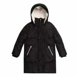 Deux Par Deux Puffy Long Coat Black