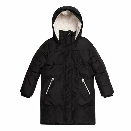 Deux Par Deux Puffy Long Coat Black