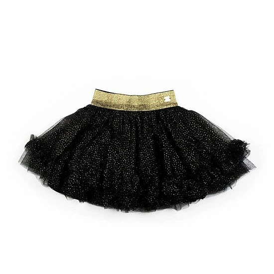 Deux Par Deux Gold Foil Printed Mesh Skirt