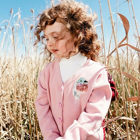 Deux Par Deux Long Sleeve Cardigan Silver Pink - Image 2