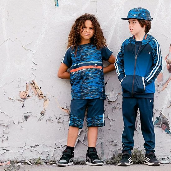 Deux Par Deux Athletic Pants Navy Blue, Orange And White - Image 2